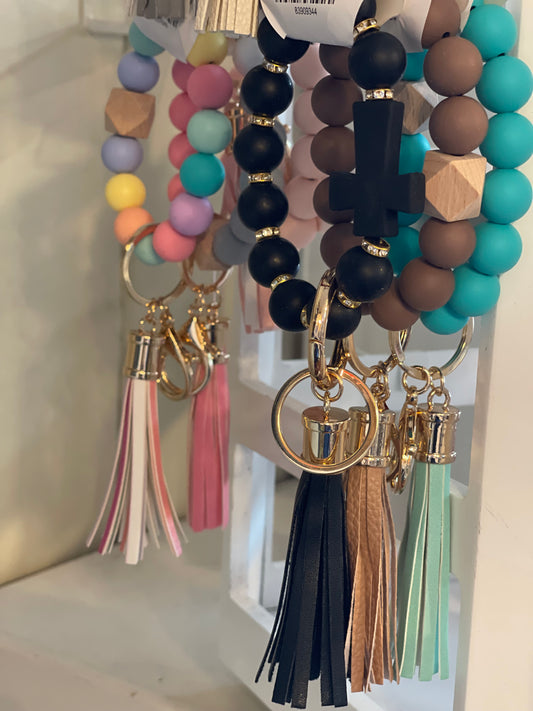 Silicone beaded Keyring Bracelet