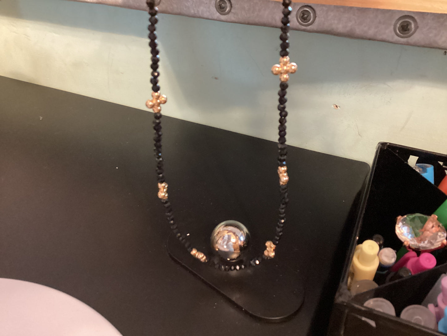 What’s hot black gold necklace