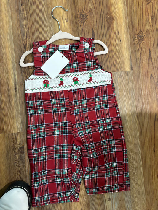 Christmas Plaid Smocked JonJon