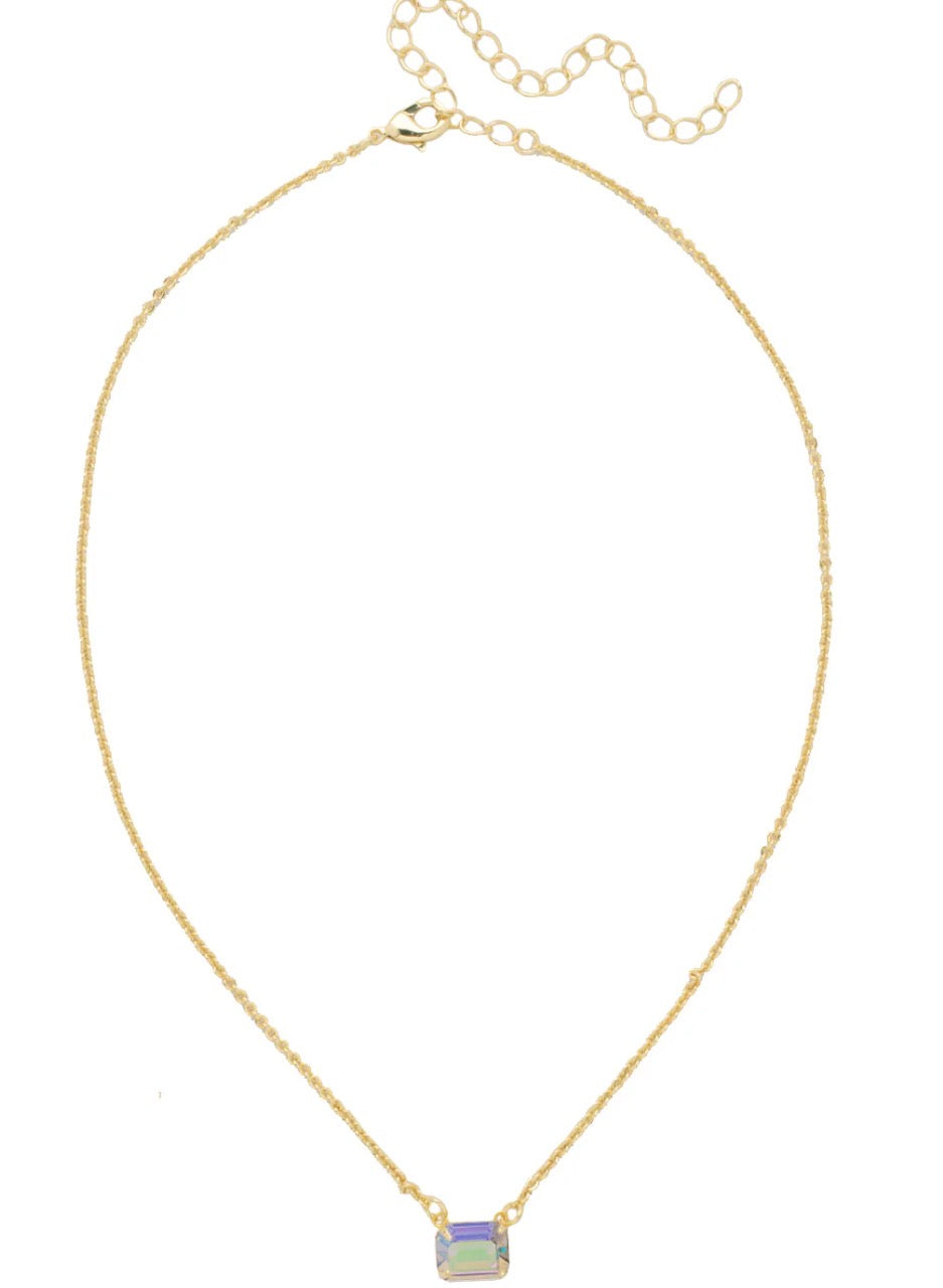 Sorrelli Octavia Single Crystal Pendant Necklace in Aurora Borealis*