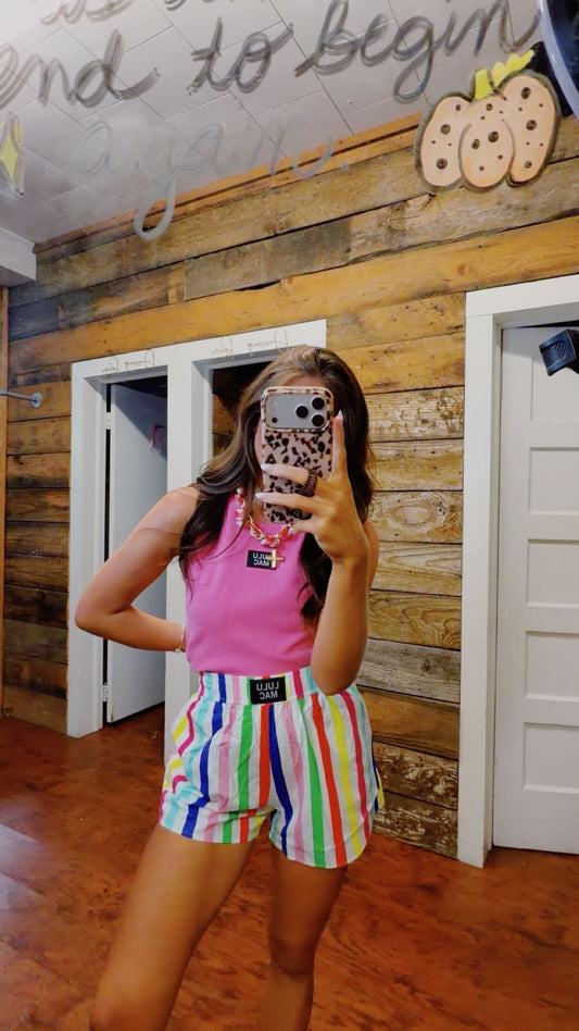 Lulu Mac Striped Boxer style shorts
