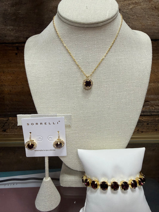 Sorrelli Sienna Tennis Bracelet in Burgundy