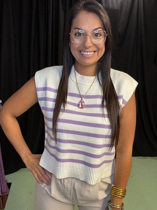 Ivy Grace Crew Neck Top Lavender