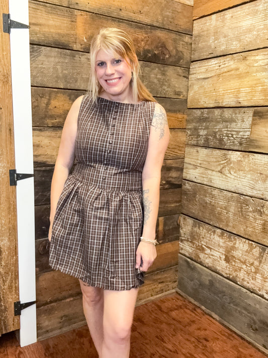 Rachel Plaid Mini Dress