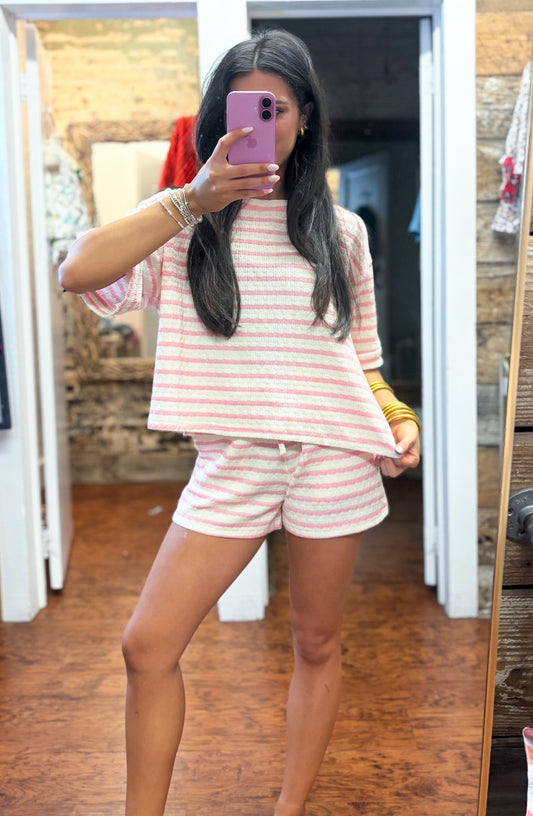 Striped Short Set in Pink