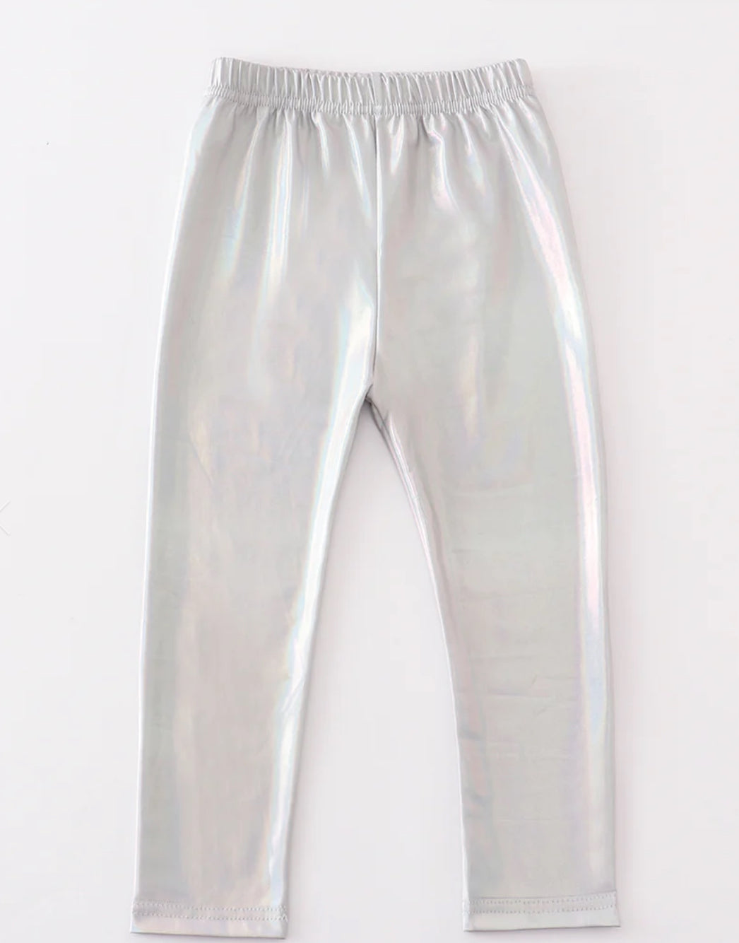 Sliver Metallic Bike Leggings