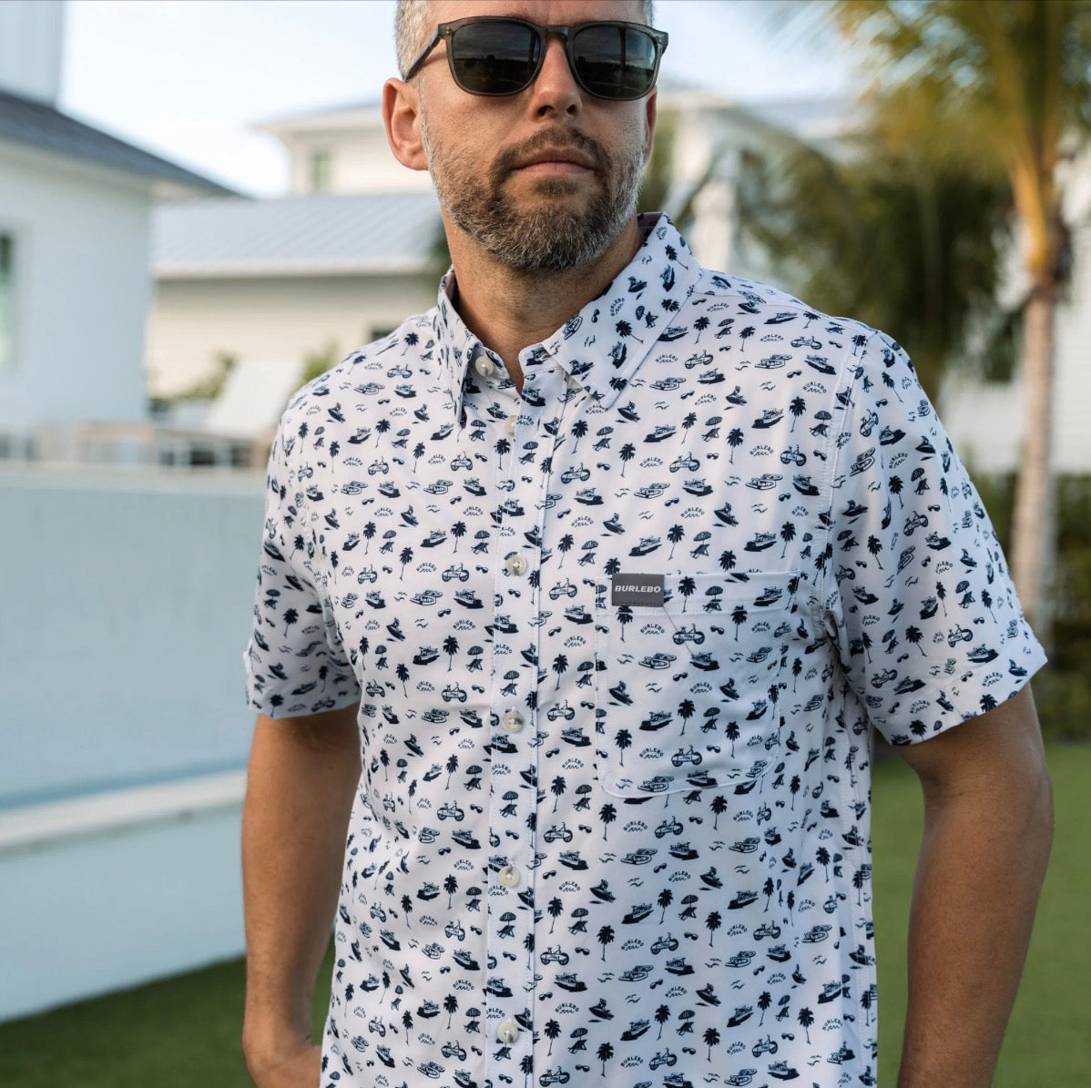 Burlebo Performance Button Up on the water