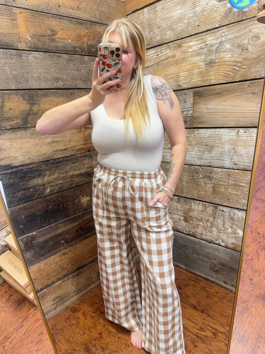 Aster Rayne Gingham Drawstring pants