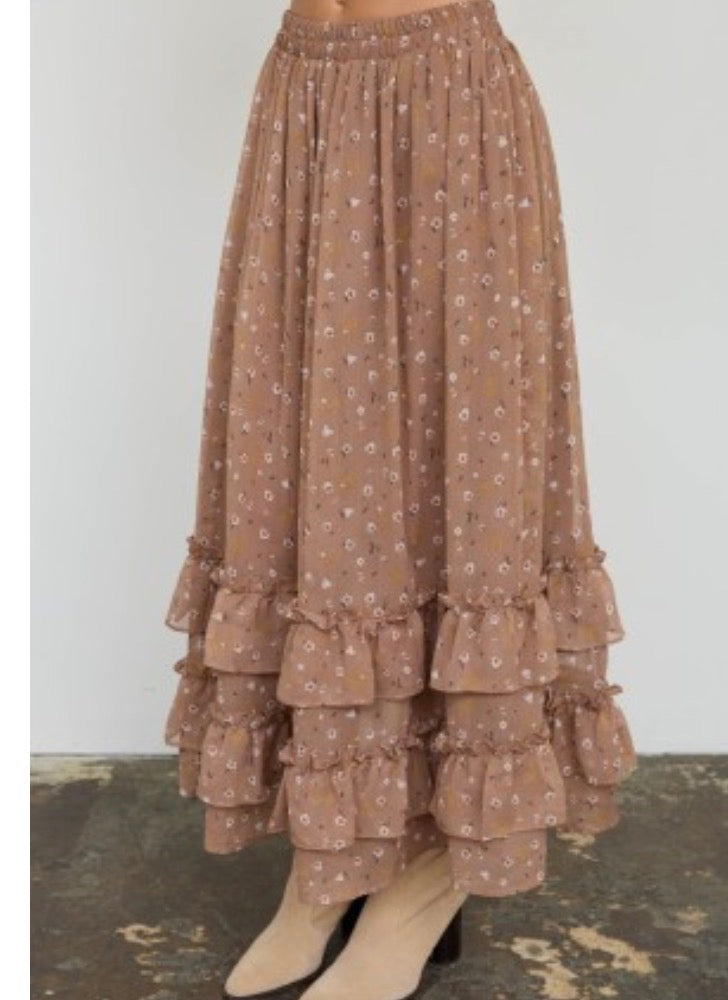 Addi Girl Ruffled Midi Skirt
