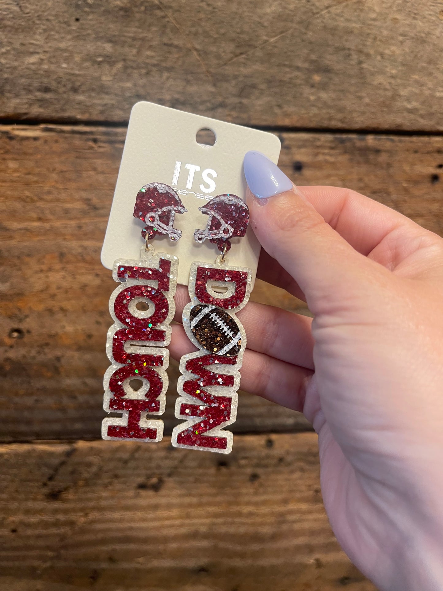 Glitter Game day Touchdown earrings