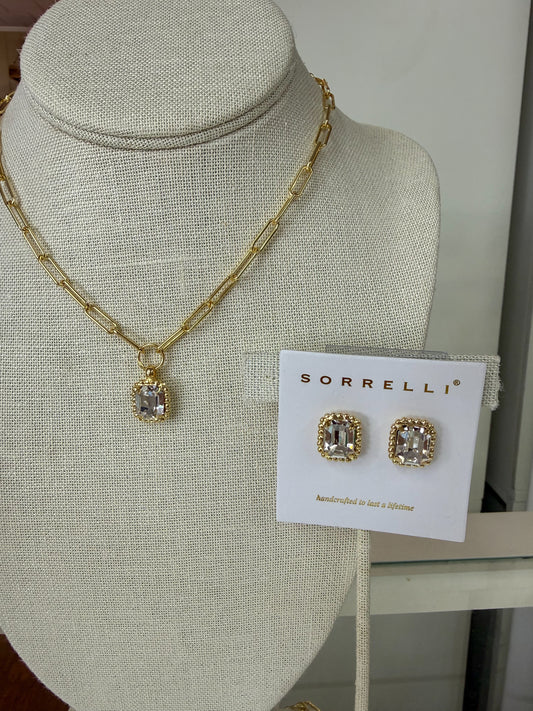 Sorrelli Octavia Decorated Pendant necklace in Crystal