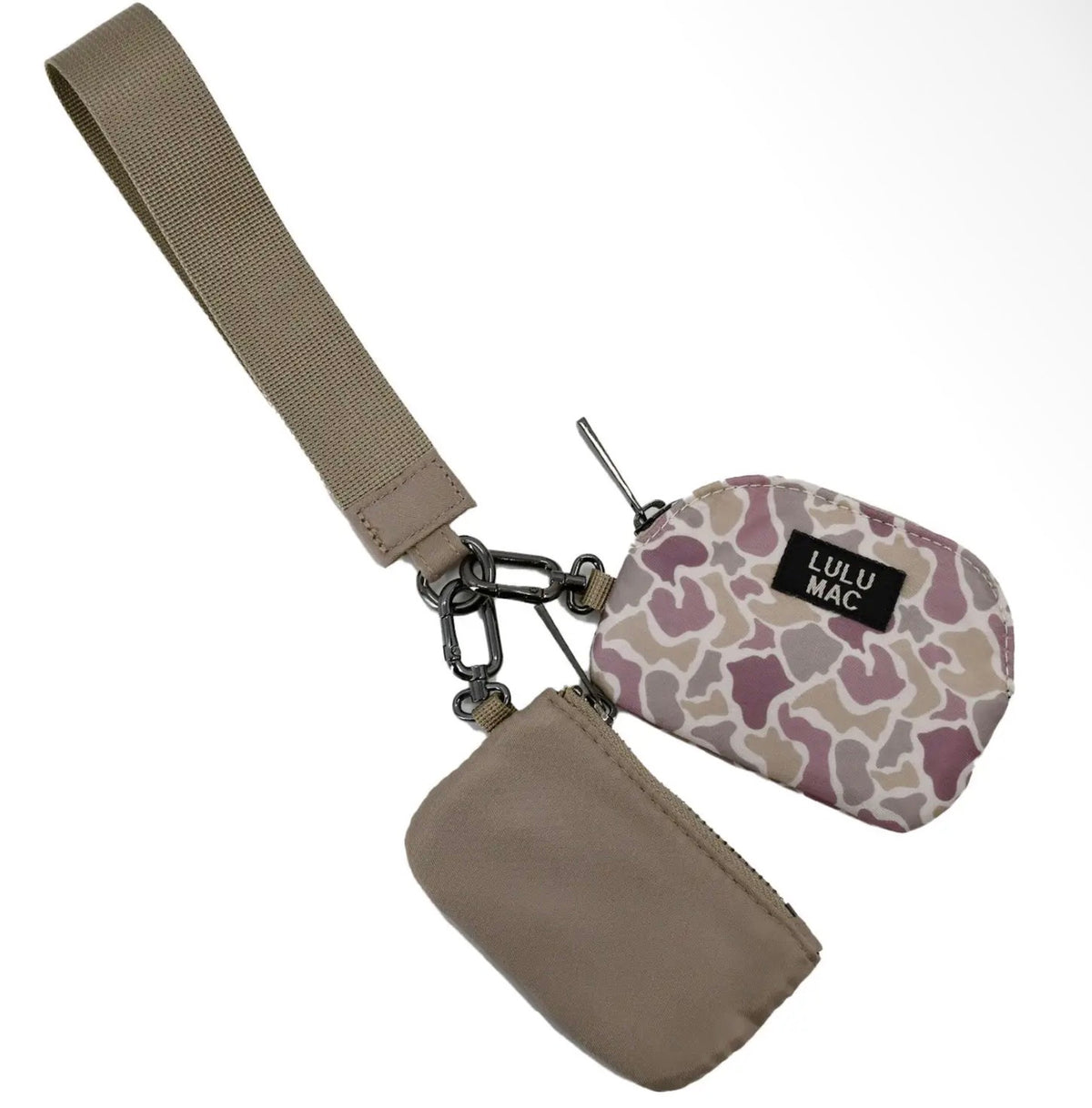 Lulu Mac Double Pouch Wristlet Camo/beige