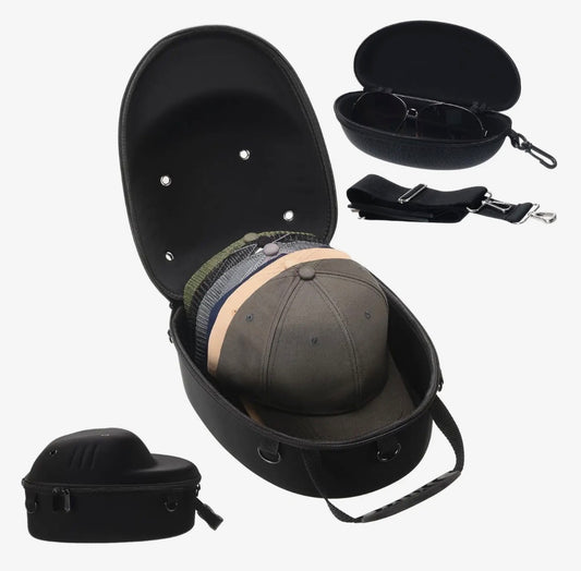 Travel Hat Box with sunglasses holder