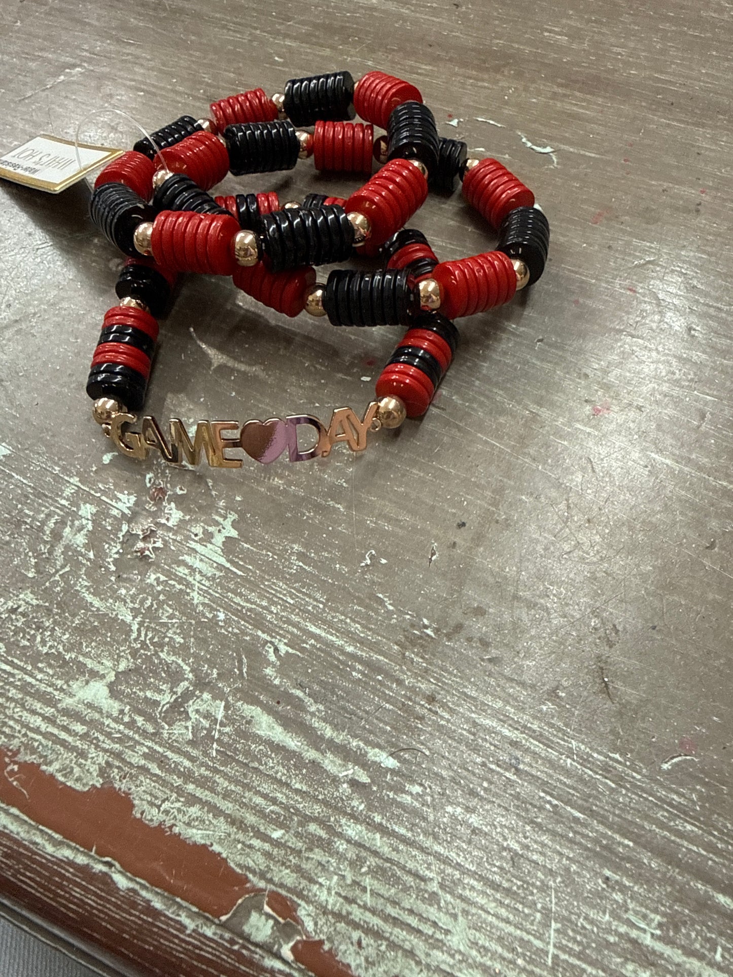 Black & red gameday stacking of 3