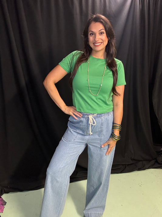 Everyday Boxy Tee in Green