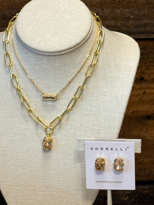 Sorrelli Nia Oval Pendant necklace in Dark Champagne*