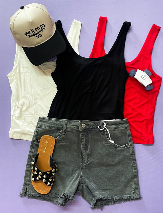 Double lined Tank in Black