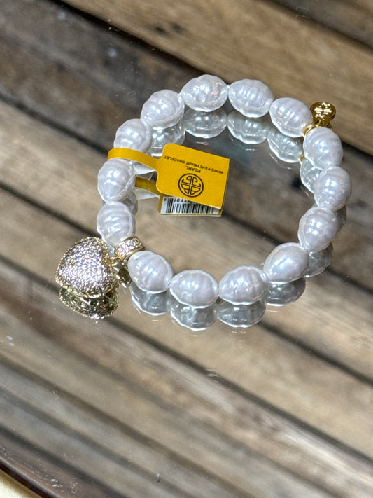 BuDhaGirl Pearl White Pave Bracelet