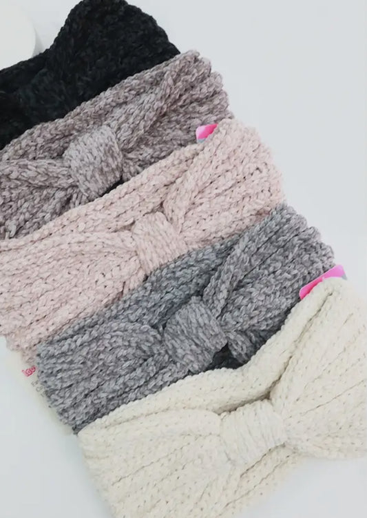 Solid KnitWinter Bow Headband
