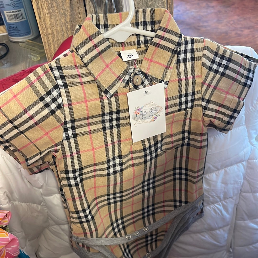 Plaid colored onesie