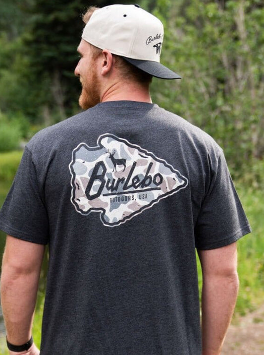 Burlebo Short sleeve Tee in Classic Deer Camo arrowhead