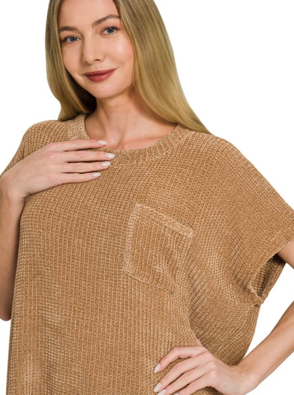 Meghan Chenille Top in Camel