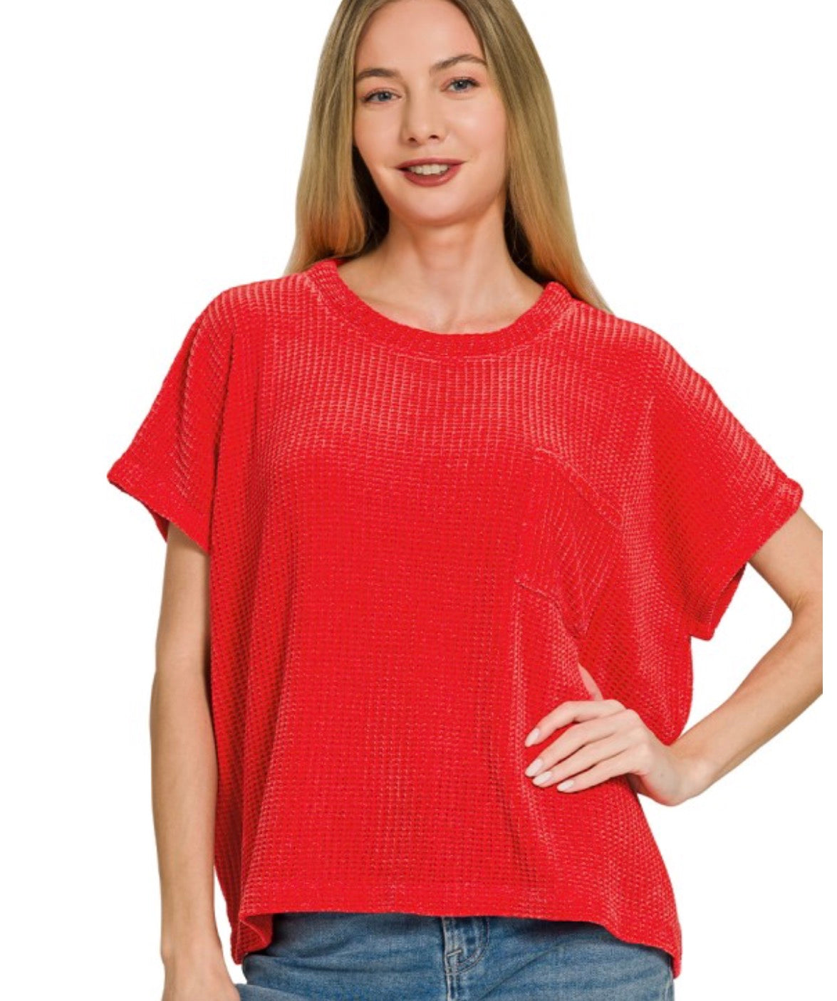 Meghan Chenille Top in Ruby