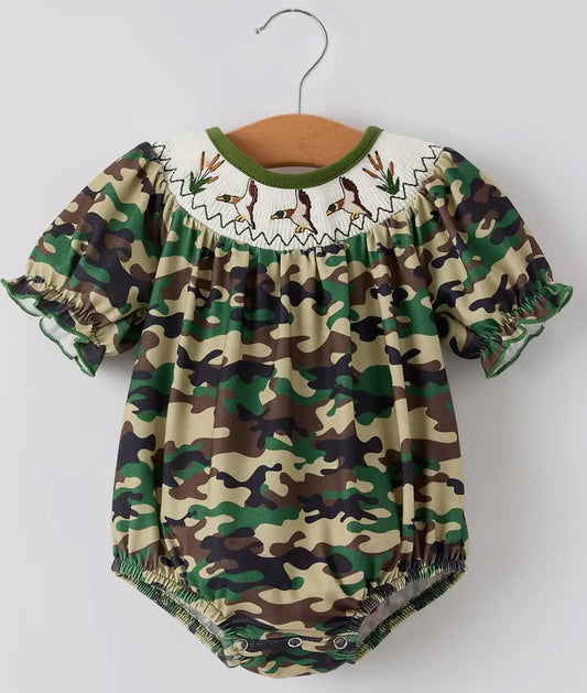 Camo Duck Smocked Bubble