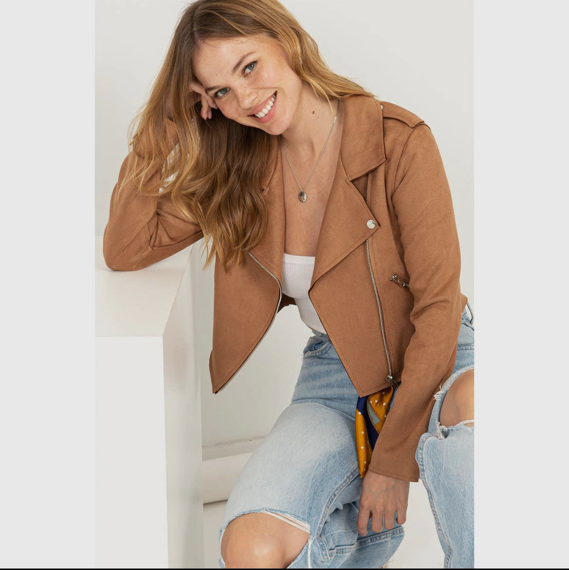 Suede Moto Jacket