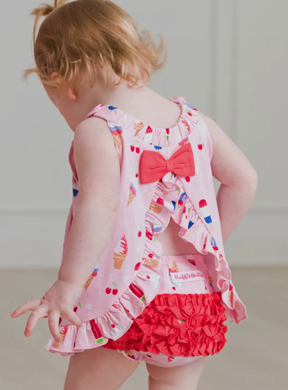 Rufflebutts Sweet Freedom Knit Bloomer Set