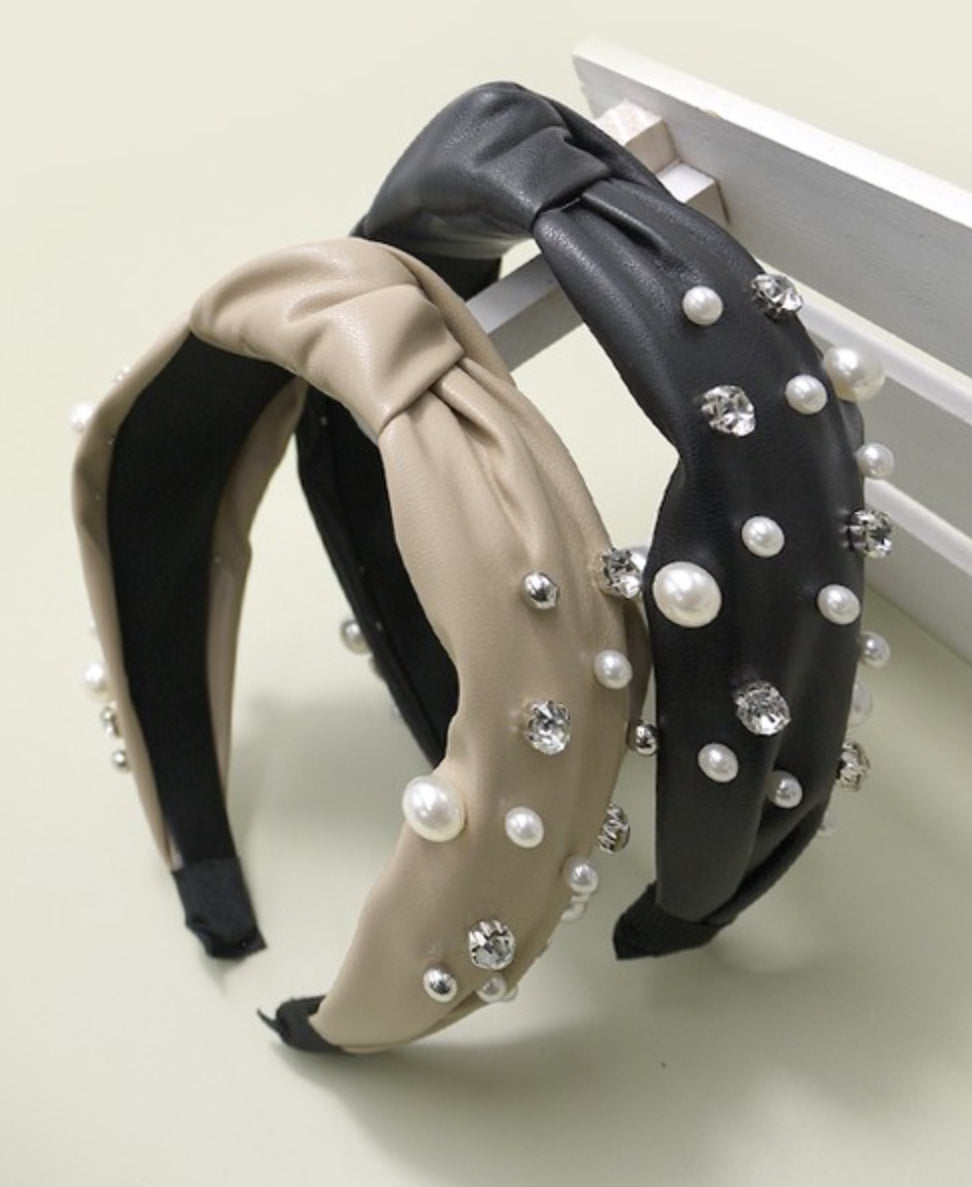 Pearl and rhinestone headbands