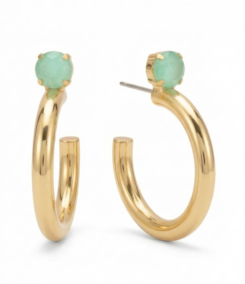 Sorrelli Keeley Studed Hoops in Mint Delite*