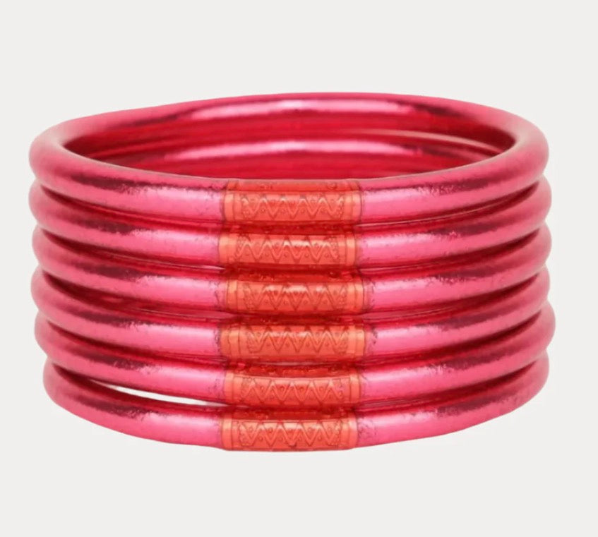 BuDhaGirl Pink All Weather Bangles - Set of 6