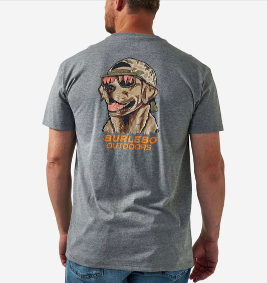 Burlebo Short Sleeve Tee - Grey - Mallard camo Dog