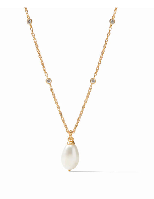 JULIE VOS MARBELLA SOLITAIRE NECKLACE PEARL