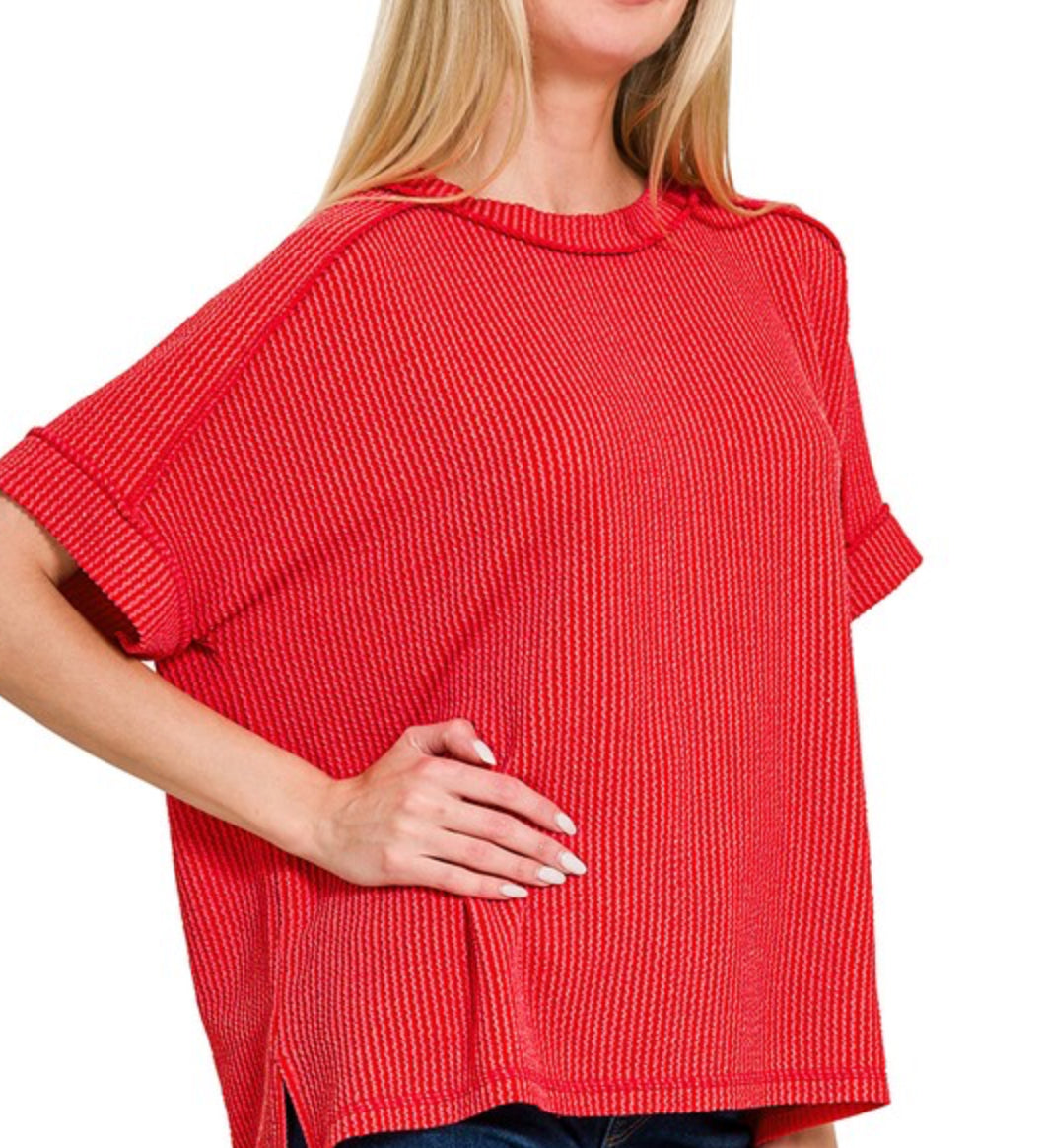 Corded Crew Ss in Ruby