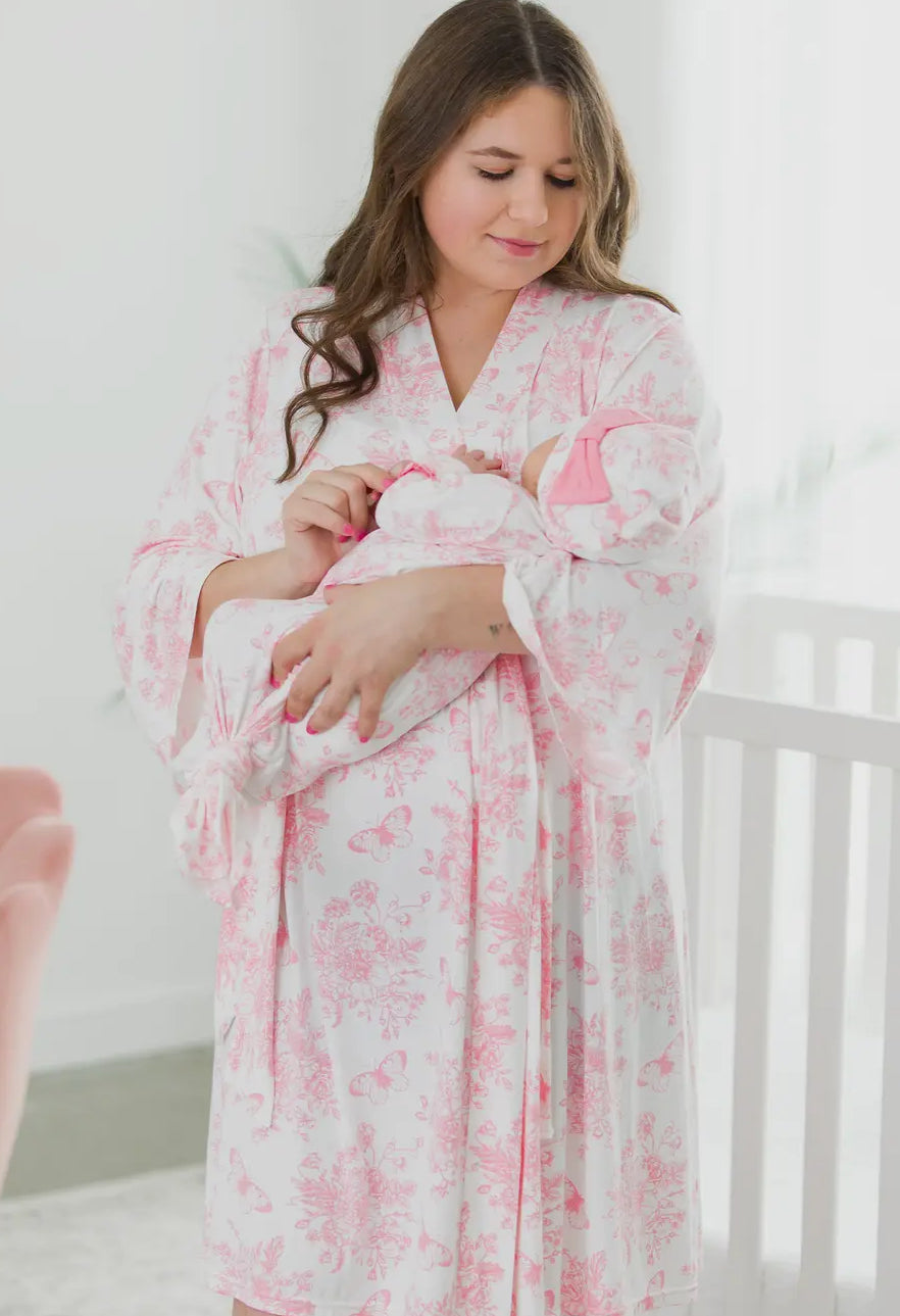 Rufflebutts Bubblegum Pink Butterfly Garden Bamboo Sleeper