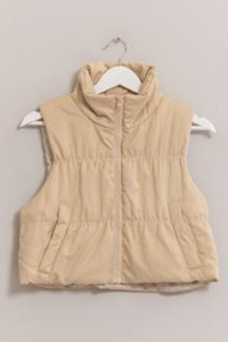 Layer Me Puffer Vest in Beige