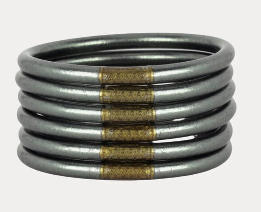 BuDhaGirl Graphite All Weather Bangles - Set of 6
