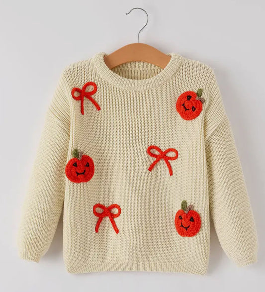 Pumpkins & Bows Knit Sweater