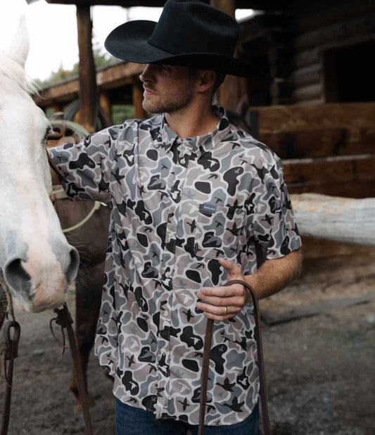 Burlebo Performance Button Up - Mallard Mayhem Camo