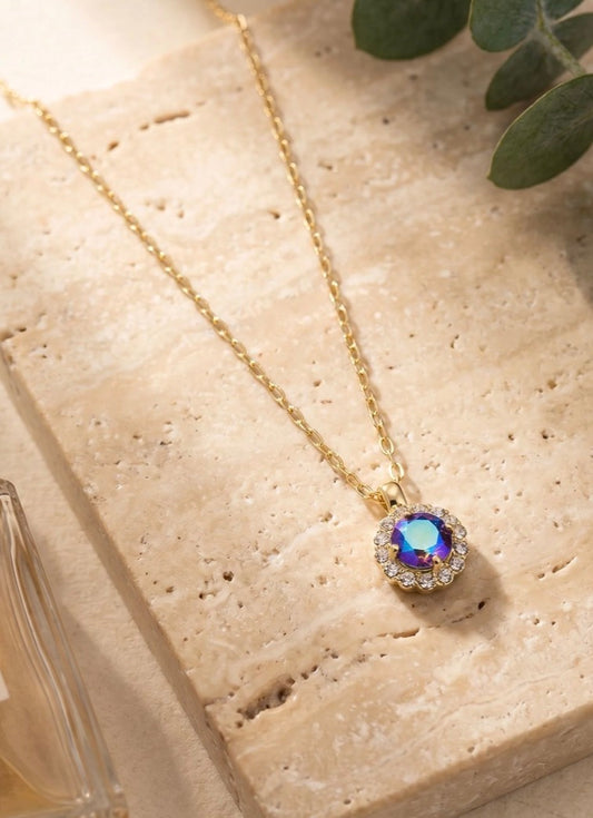 Sorrelli Haute Halo Pendent Necklace in Royal Blue Delite*