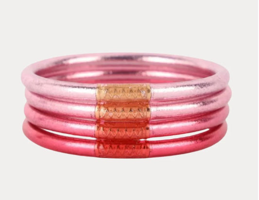 BuDhaGirl Carousel Pink All Weather Bangles - Set of 4