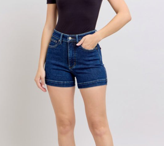 Judy Blue Tummy Control Dark Wash Shorts
