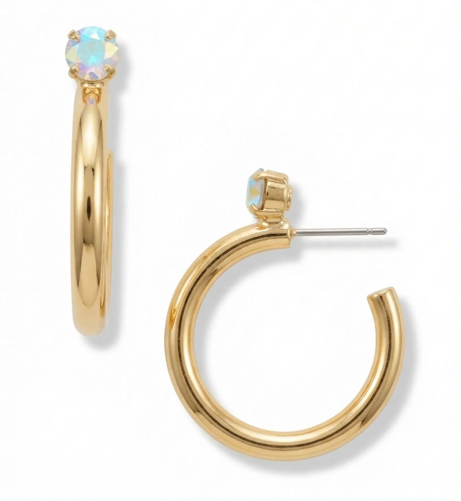 Sorrelli Keeley Studed Hoops in Aurora Borealis*
