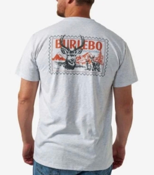 Burlebo Short Sleeve Tee - Ash Grey - Buck Stamp
