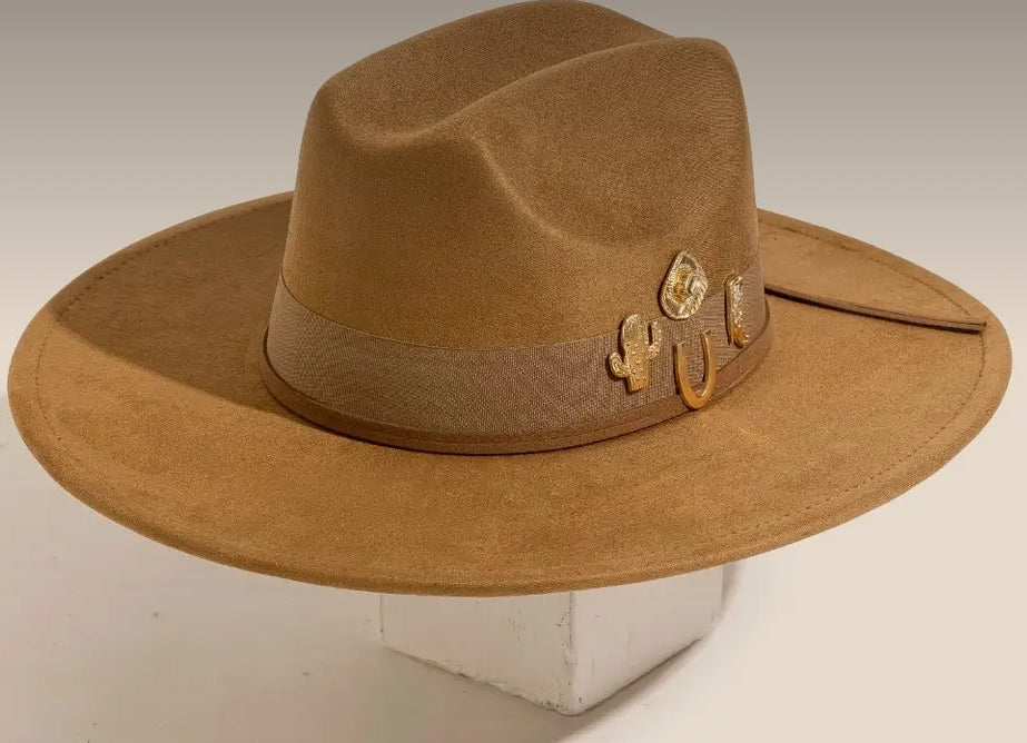 Charmed Wide Brim Hat in Brown