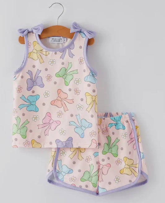 Girls Bow Shorts set