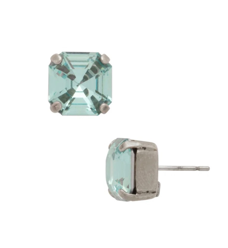 Sorrelli Izzy Stud earrings in Silver Aquamarine*