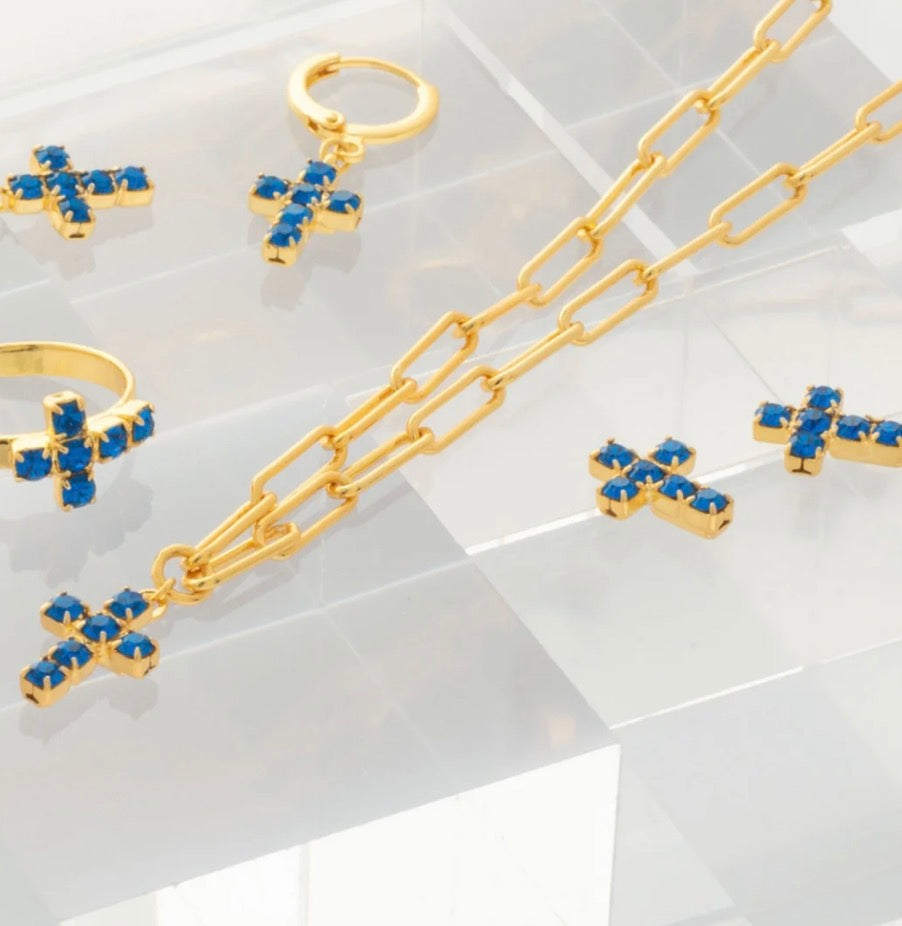 Sorrelli Carly Cross Pendant Necklace in Sapphire*